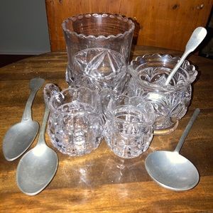 Glass Set with Pewter Spoons